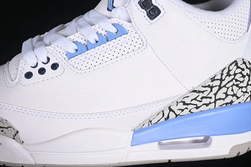 All categories Air Jordan Jordan series basketball shoes Air Jordan 3 Air Jordan 3 UNC AJ3 Joe 3 North Carolina blue white burst blue crack mid-basketball shoes CT8532-104